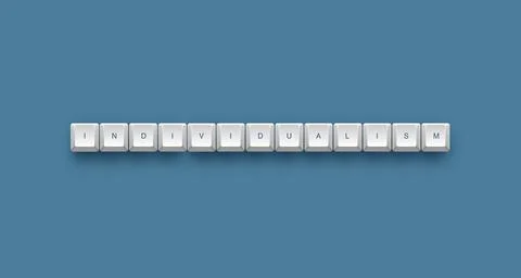 Individualism text on a 3d keyboard button with shadow concept series Stock Illustration