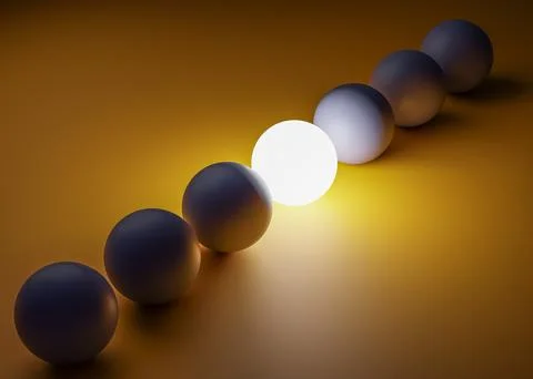 Individuality concept with glowing 3d sphere Stock Illustration