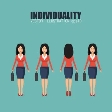 Individuality concept vector illustration in flat design. Stock Illustration