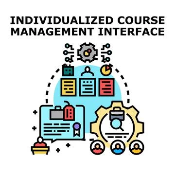 Individualized course management interface development concept Ilustração Stock