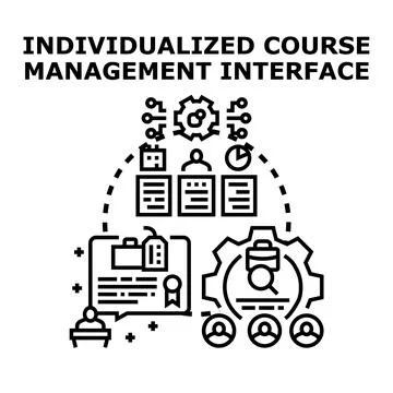 Individualized course management interface development concept Stock Illustration