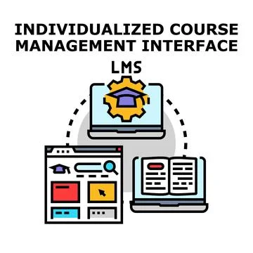 Individualized course management interface lms concept Illustrazione stock