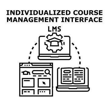 Individualized course management interface lms concept 库存插图