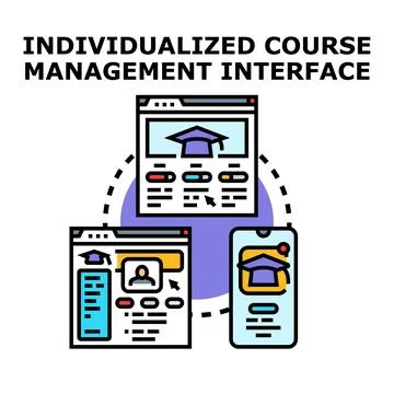 Individualized course management interface providing online education solutio Stock Illustration
