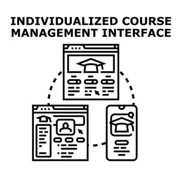 Individualized course management interface providing online education solutio Stock Illustration