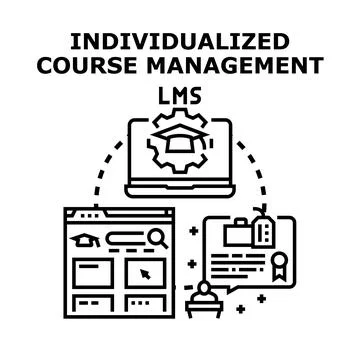 Individualized course management lms system developing personalized learning Ilustração Stock