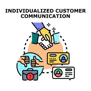 Individualized customer communication experience personalizing feedback Stock Illustration