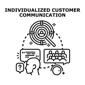 Individualized customer communication strategy for effective marketing Stock Illustration