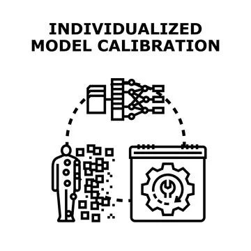 Individualized data model calibration process vector concept Ilustração Stock