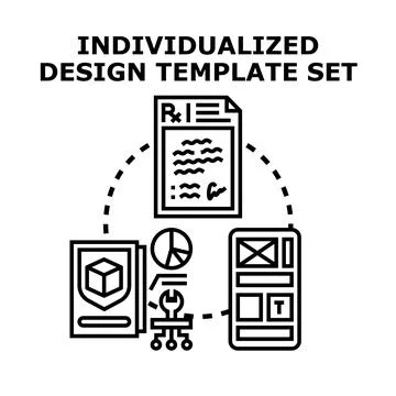 Individualized design template set creating custom solutions イラスト素材