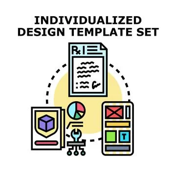 Individualized design template set creating custom solutions イラスト素材