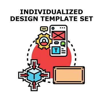 Individualized design template setting customization process Stock Illustration
