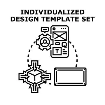 Individualized design template setting customization process Stock Illustration