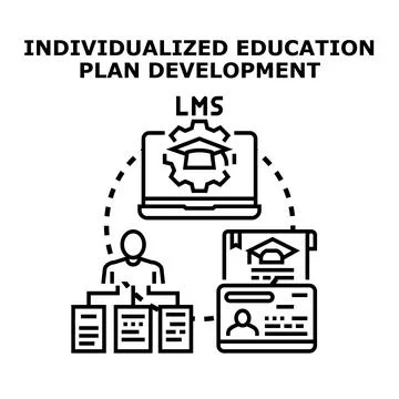 Individualized education plan development using lms concept Stock Illustration