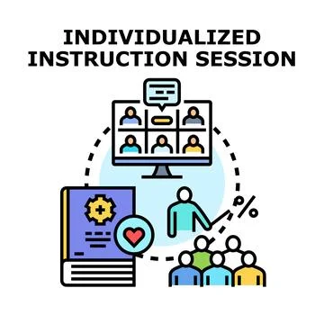 Individualized instruction session for online learning concept Stock Illustration