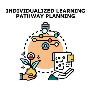 Individualized learning pathway planning concept illustration 库存插图
