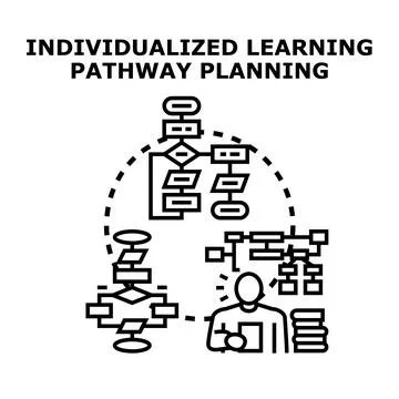Individualized learning pathway planning concept illustration Stock Illustration