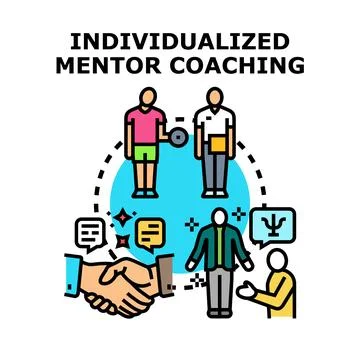 Individualized mentor coaching concept vector illustration helping people Stock Illustration
