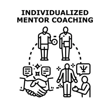 Individualized mentor coaching concept vector illustration helping people Stock Illustration