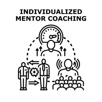 Individualized mentor coaching improving performance and business development Stock Illustration