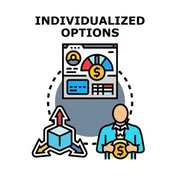 Individualized options concept for personalizing services Stock Illustration