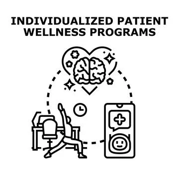 Individualized patient wellness programs vector concept Illustrazione stock