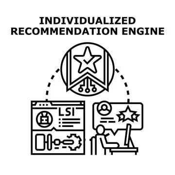 Individualized recommendation engine for digital experience Stock Illustration