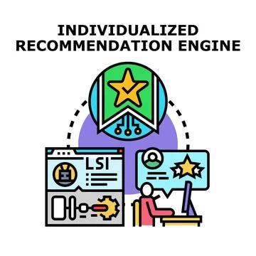 Individualized recommendation engine for digital experience Stock Illustration