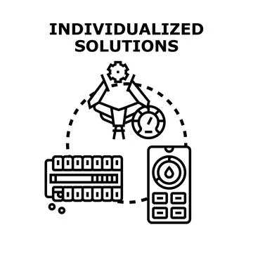 Individualized solutions concept implementing personalized settings Stock Illustration