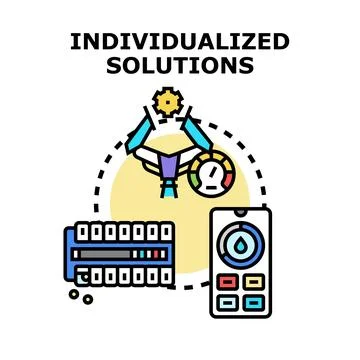 Individualized solutions concept implementing personalized settings Stock Illustration
