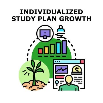 Individualized study plan growth concept illustrating personal development Stockillustratie