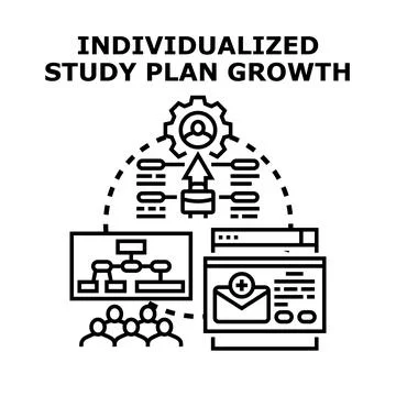 Individualized study plan growth concept illustration Stock Illustration