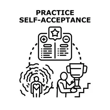 Individuals engage in a process of self evaluation and personal growth, embra Stock Illustration