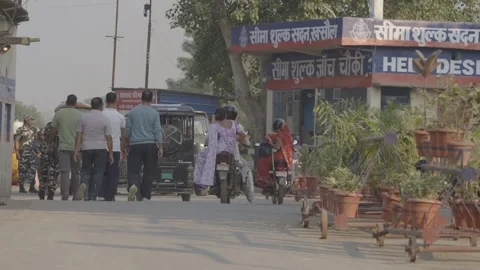 Indo Nepal international border customs house Stock Footage 327404368