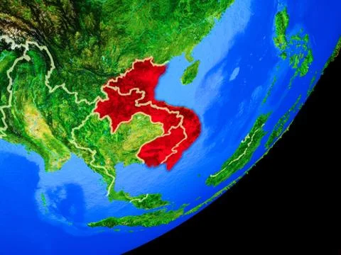 Indochina on Earth from space Stock Illustration