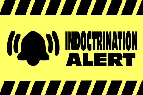 Indoctrination Alert Sign yellow warning Foto stock