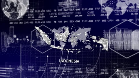 Indonasia Map Animation Loop | Growth, GDP, Oil Economy &amp; Development Insights Stock Footage 331572063