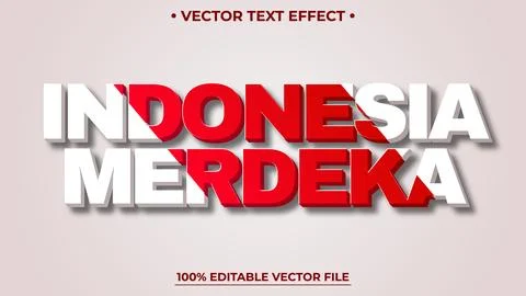 Indonesia 3D Editable Text Effect Double Color Style Illustrazione stock