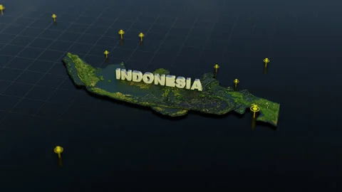 Indonesia 3D Map With Animation Stock Footage 306424682