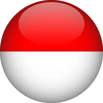 Indonesia 3D Rounded Flag Vector Stock Illustration