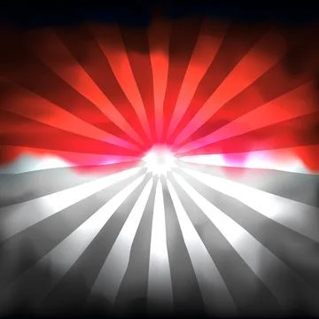 Indonesia abstract flag with sun rays background for creative design. Nation Stock Illustration