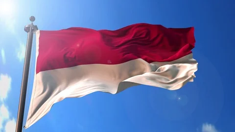 Indonesia animated flag pack in 3D and green screen Stock Footage 119932877