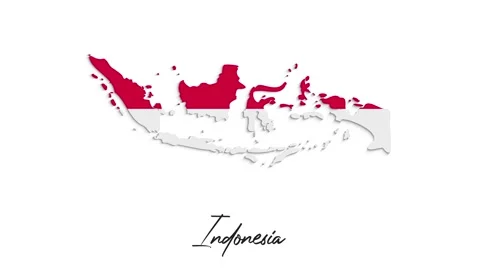 Indonesia Animated Map With Alpha Channel. Motion graphics. Stock Footage 150768083