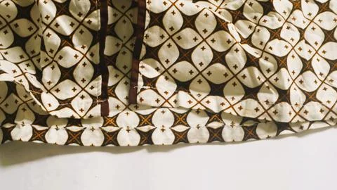 Indonesia batik pattern fabric, textured cloth background Foto stock