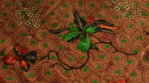 Indonesia batik pattern fabric, textured cloth background Stock Photos