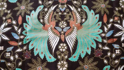 Indonesia batik pattern fabric, textured cloth background Foto stock