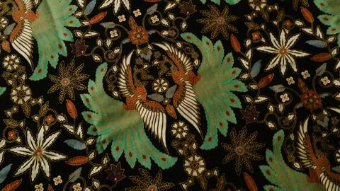 Indonesia batik pattern fabric, textured cloth background Stock Photos