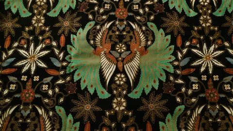 Indonesia batik pattern fabric, textured cloth background Foto stock