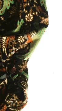 Indonesia batik pattern fabric, textured cloth background Foto stock