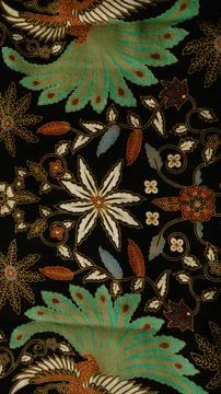 Indonesia batik pattern fabric, textured cloth background Stock Photos